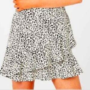 5/$55 - Altar'd State ruffled leopard print pull-on elastic waistband skirt - XS